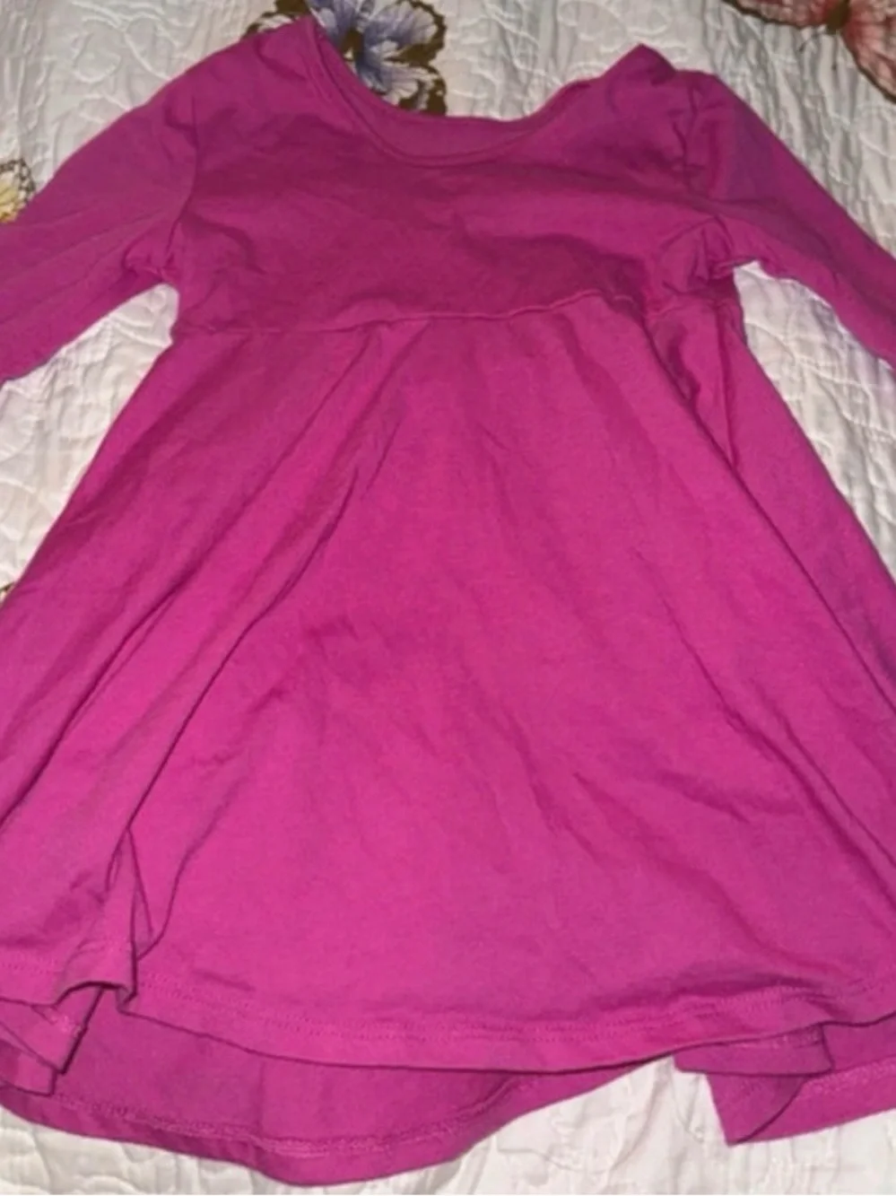 Old Navy Girls Fuchsia Long-Sleeve Skater Dress